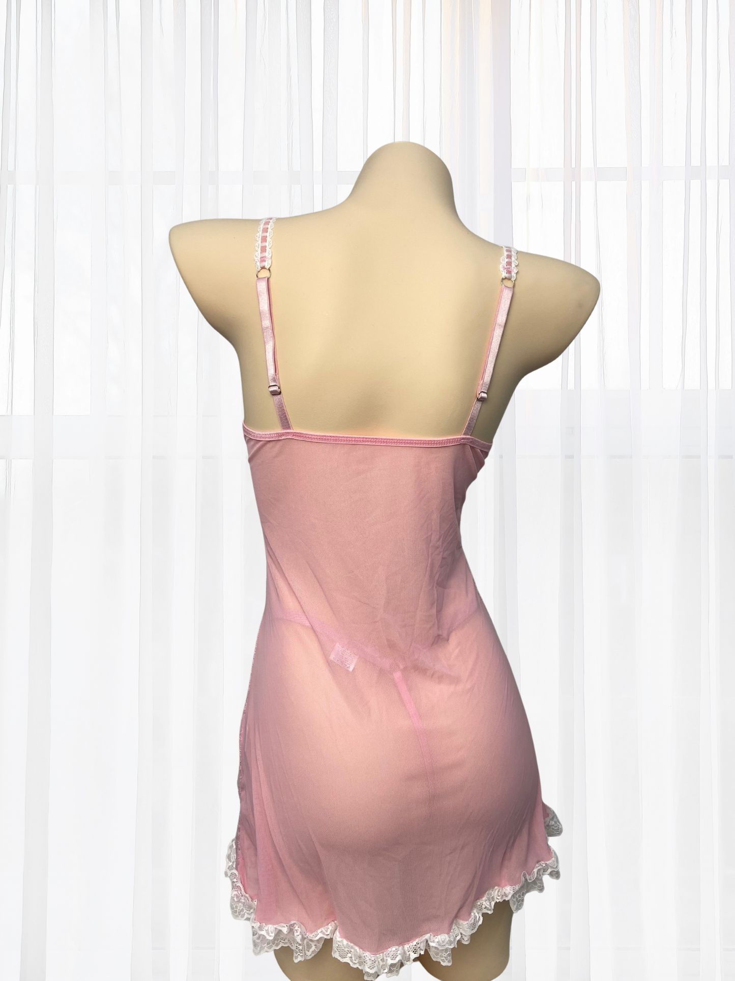 *NEW* Amira Sheer Lace Babydoll - Pink