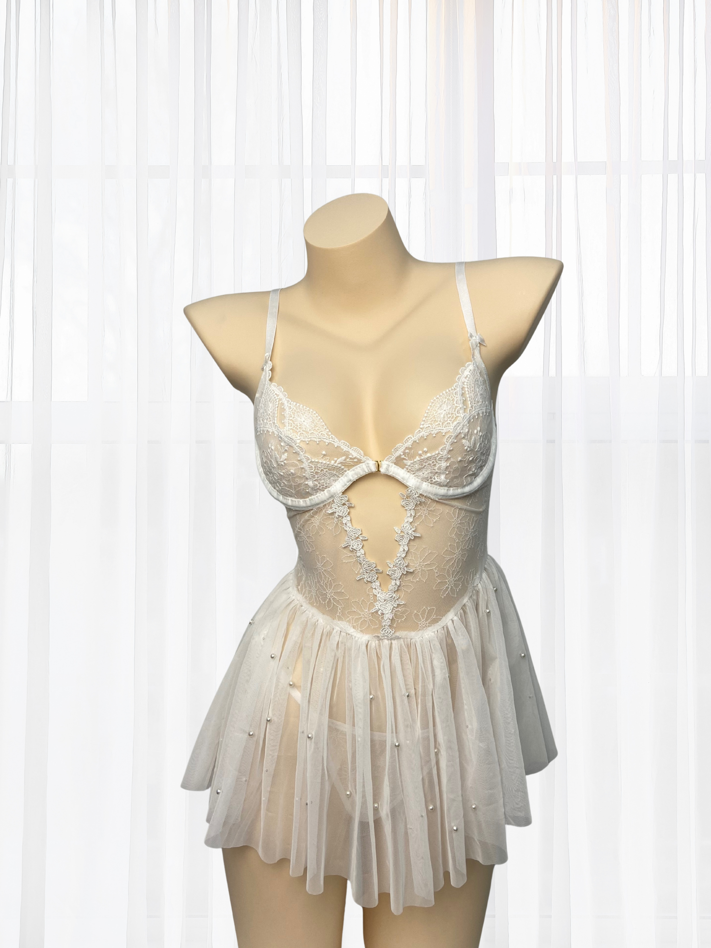 *NEW* Madeline Soft Sheer Babydoll - White