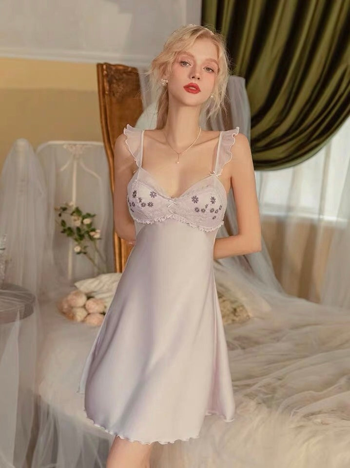 sexy lavender floral nightdress