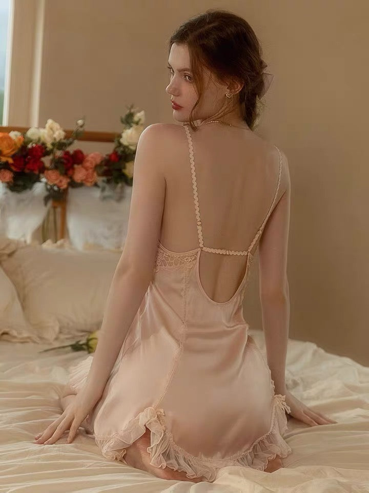silky pink babydoll comfortable sleepwear