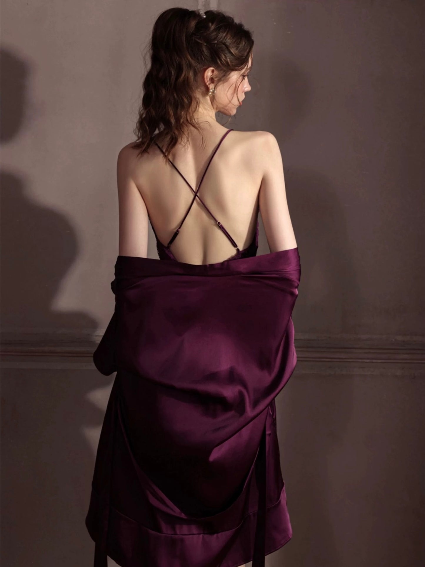 Wonder 18 Natahsa Soft Satin Camisole A-line silhouette with criss cross shoulder straps.