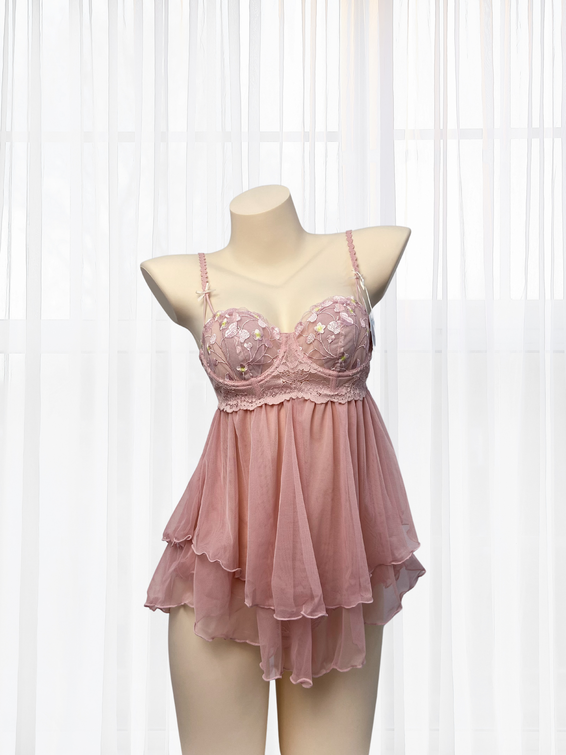 sexy cute seductive pink babydoll with matching panty