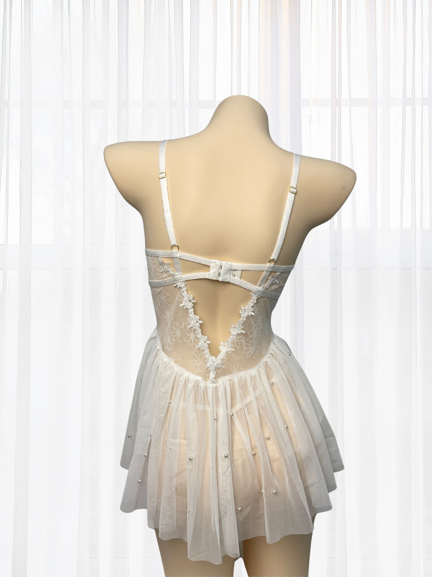 *NEW* Madeline Soft Sheer Babydoll - White