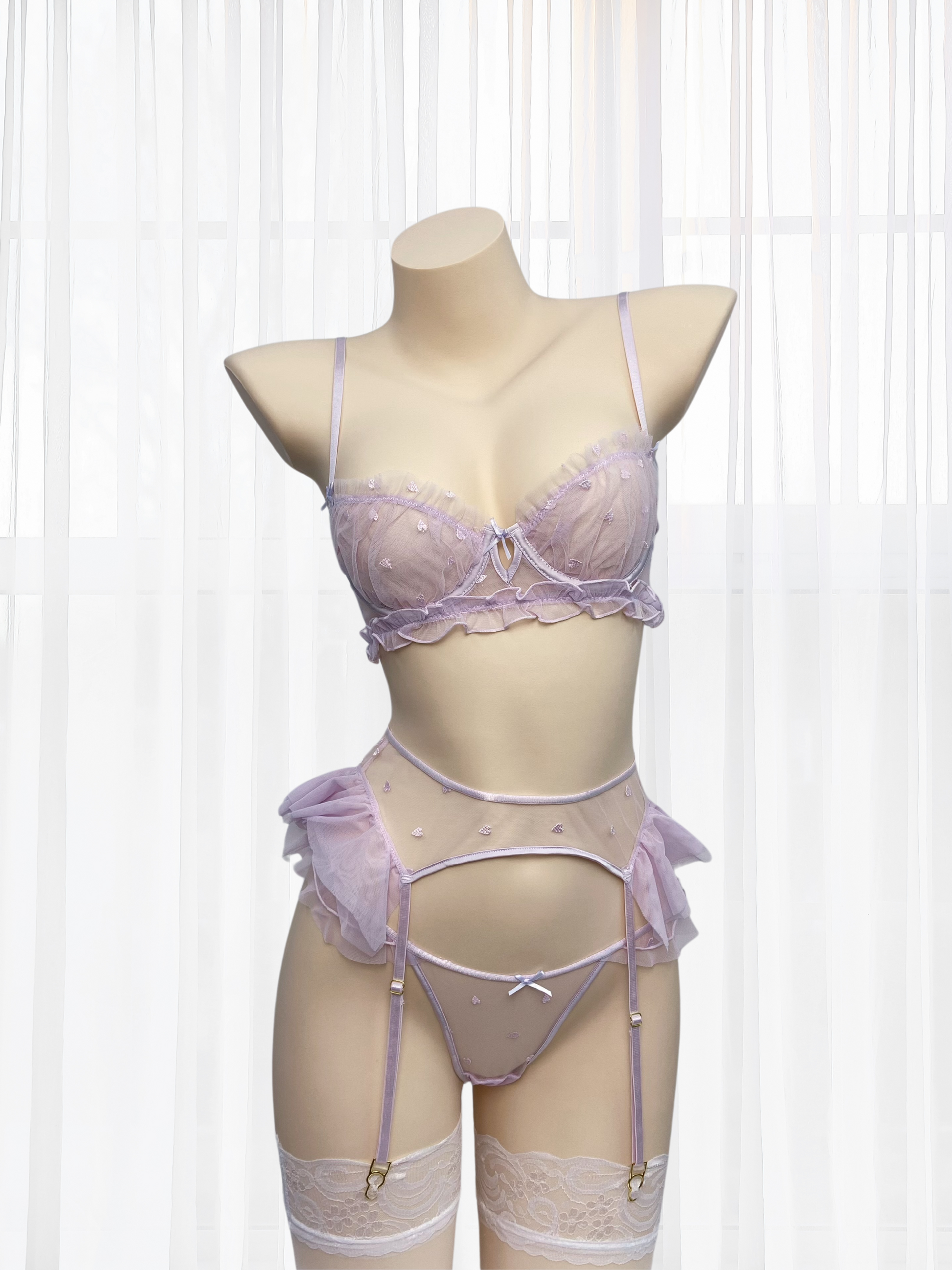 Wonder 18 Claire 4 Piece Lingerie Set Lavender