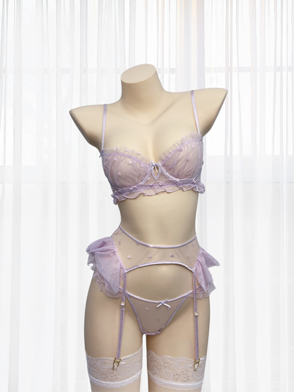 Wonder 18 Claire 4 Piece Lingerie Set Lavender