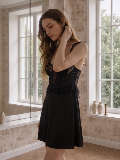 Seraphina Black Lace Chemise - Wonder 18