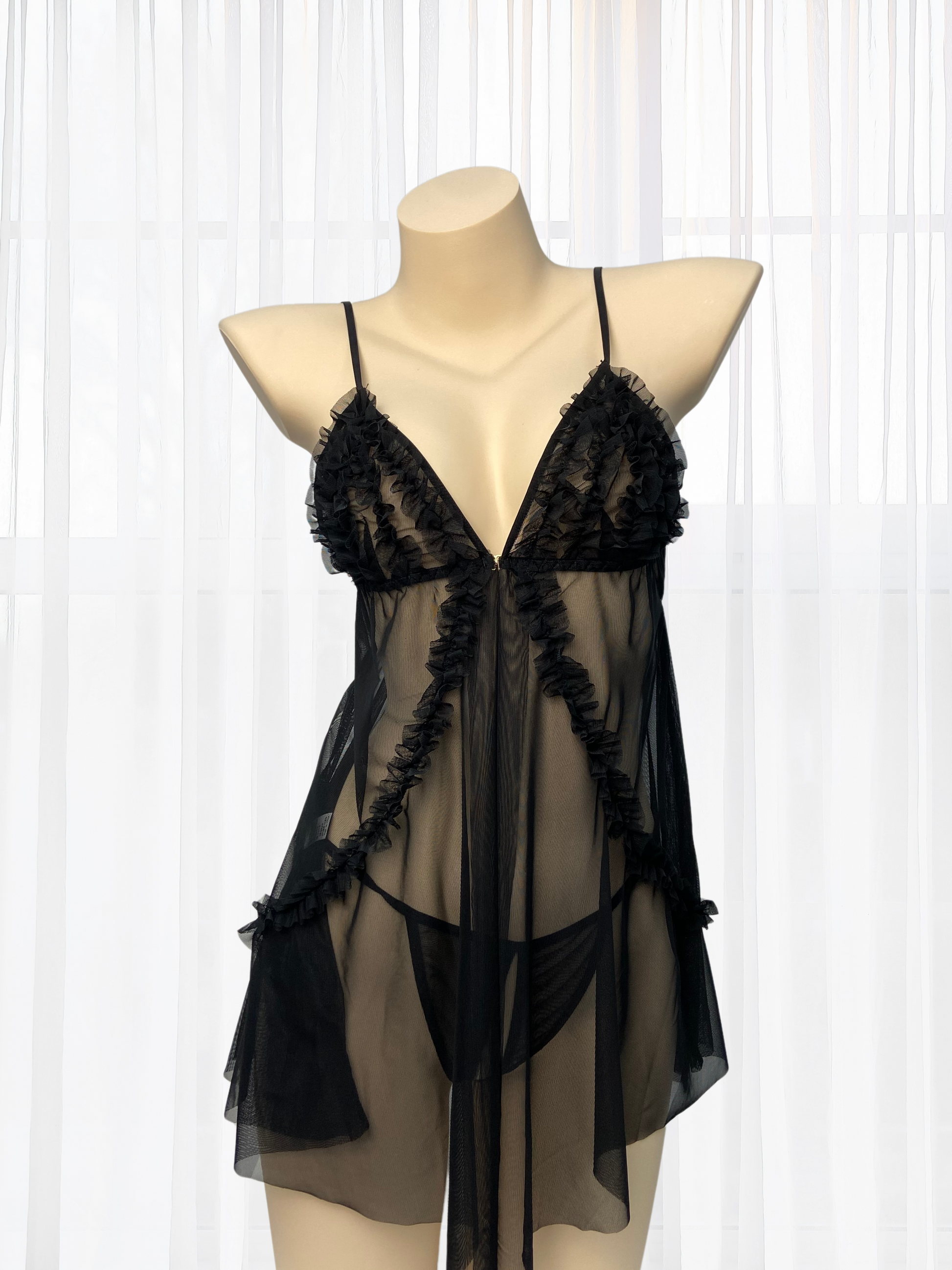 Wonder 18 Celeste Soft Mesh Babydoll Black