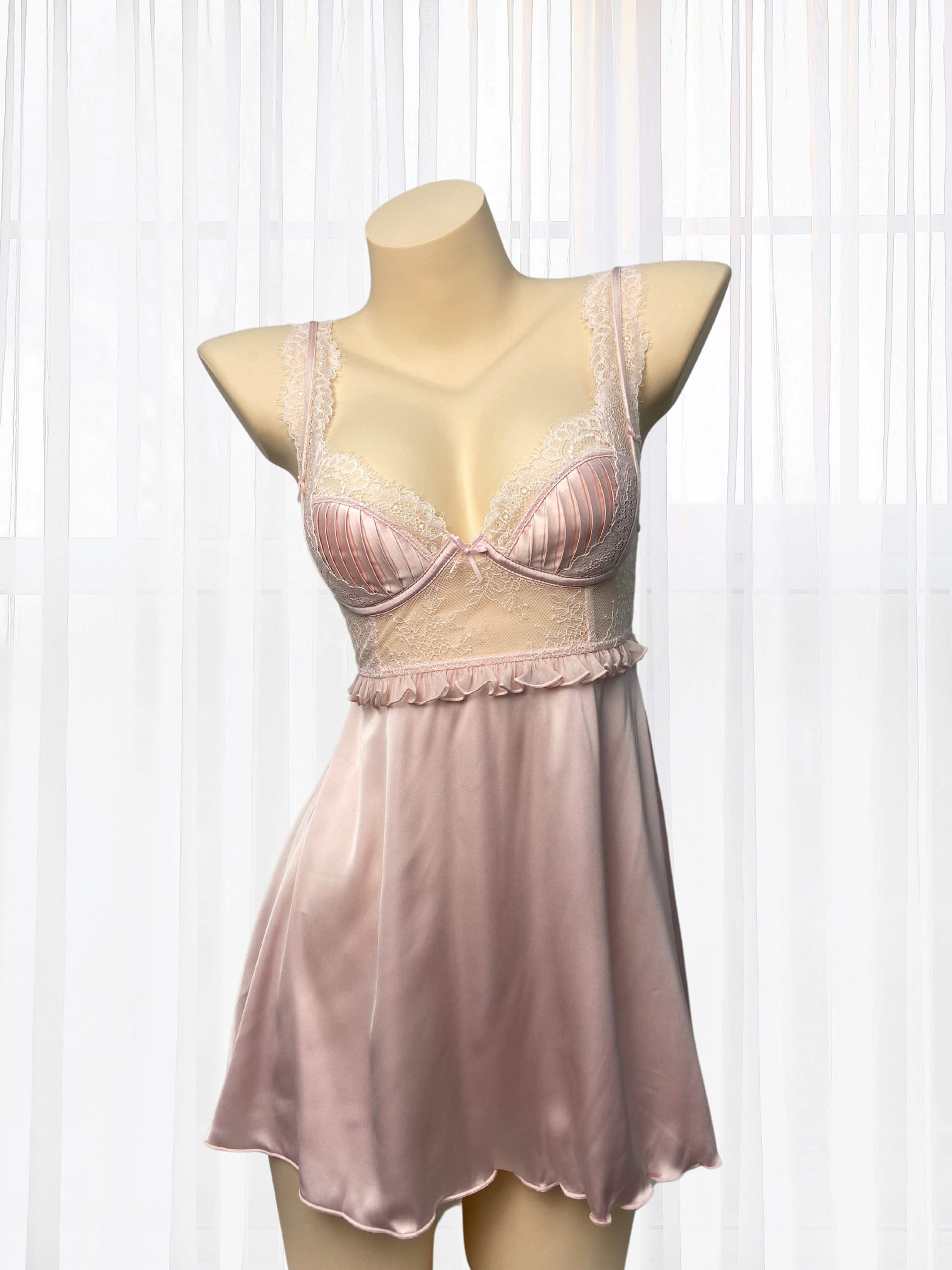 Wonder 18 Vera Soft Satin Pink Babydoll