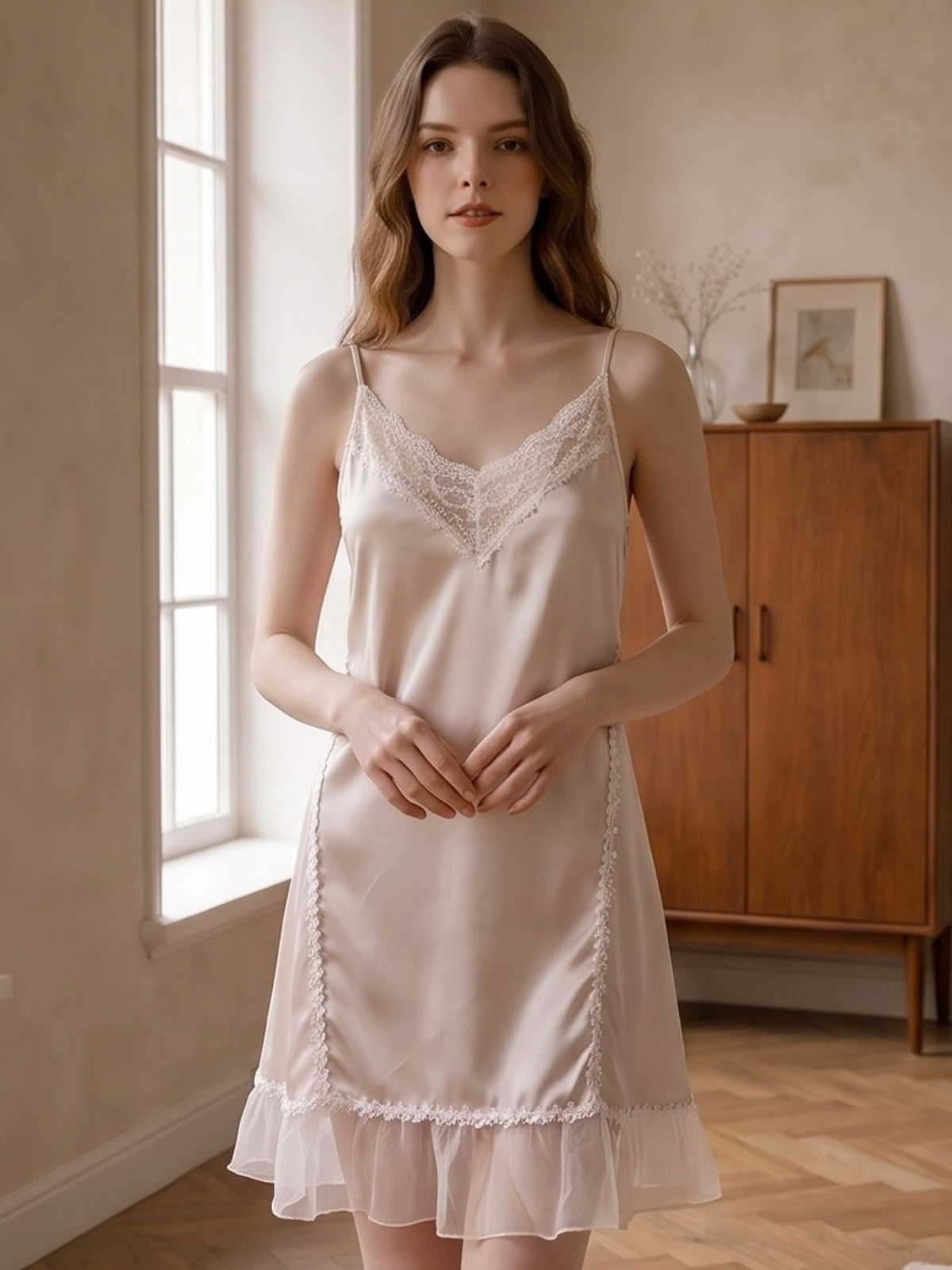 *NEW* Amelie Pink Satin Chemise