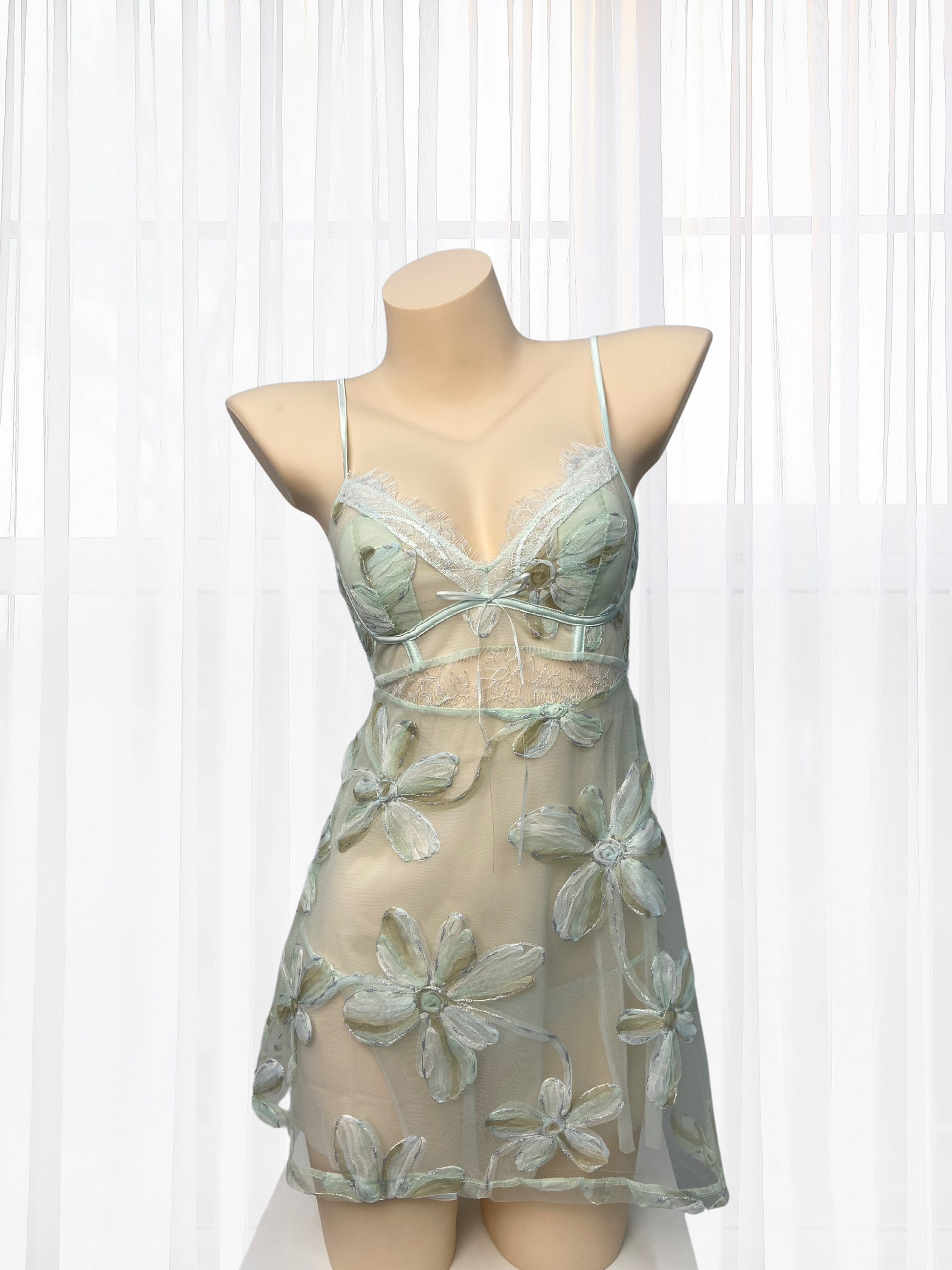 Wonder 18 Leia Green Camisole Babydoll Dress