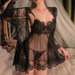 cute and sexy black babydoll with robe