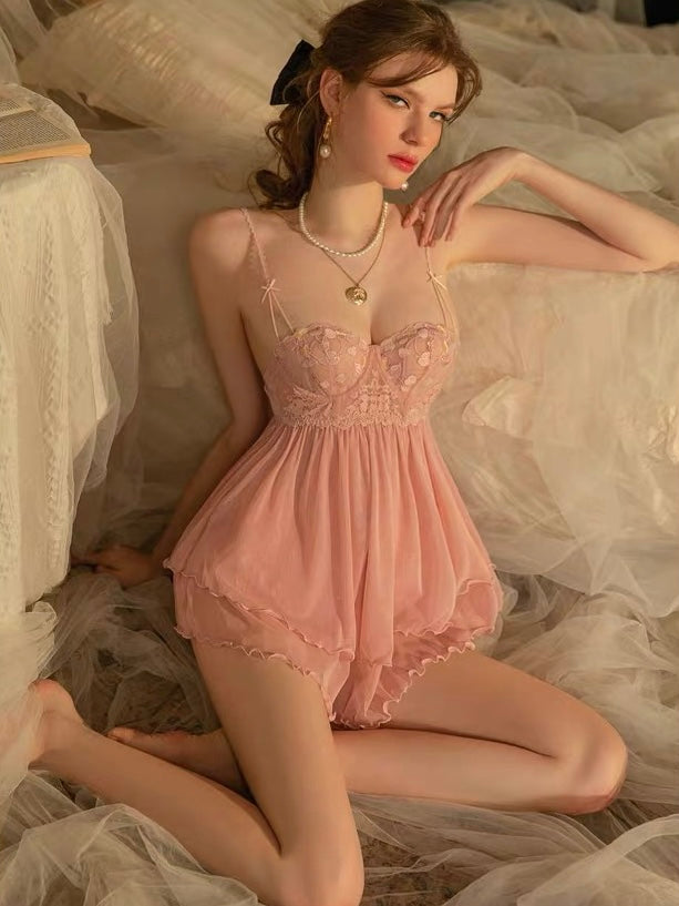 sexy cute seductive pink babydoll with matching panty