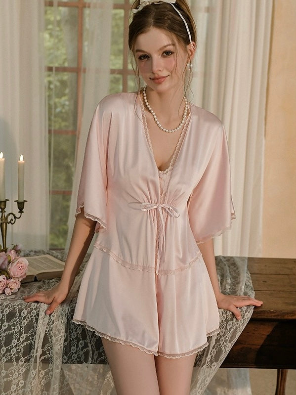 Hana Soft Cami Set Pink with Robe
