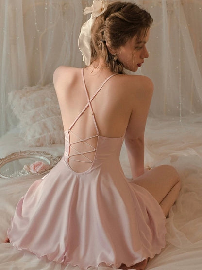 *NEW* Aria Soft Satin Babydoll - Pink