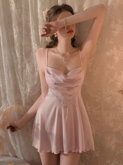 *NEW* Aria Soft Satin Babydoll - Pink