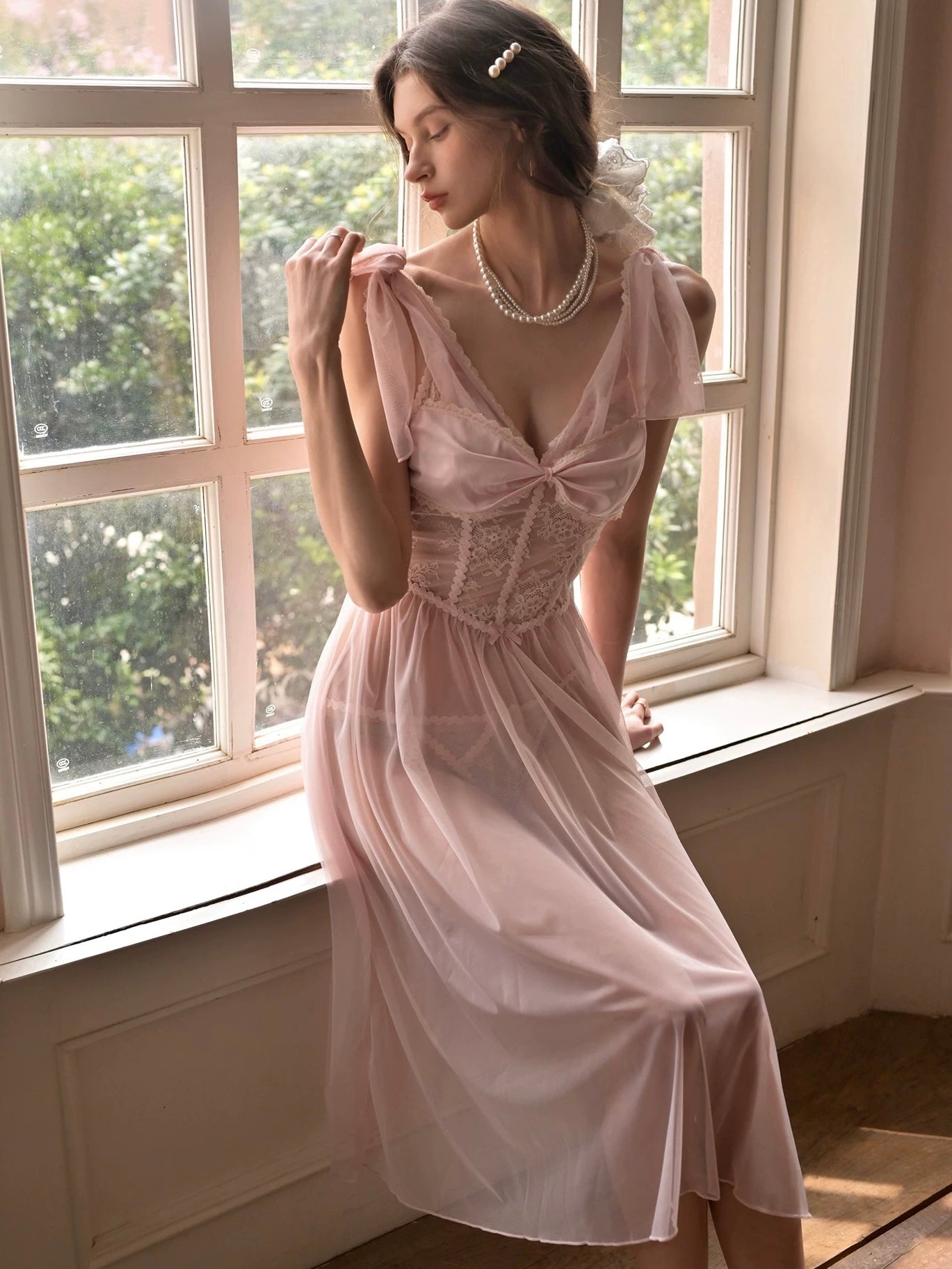 *NEW* Savena Sheer Dress - Pink