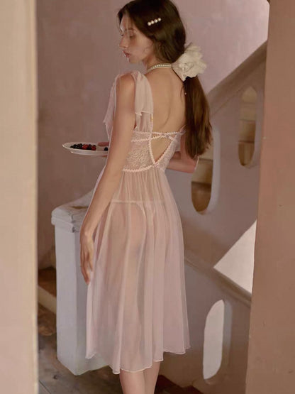 *NEW* Savena Sheer Dress - Pink