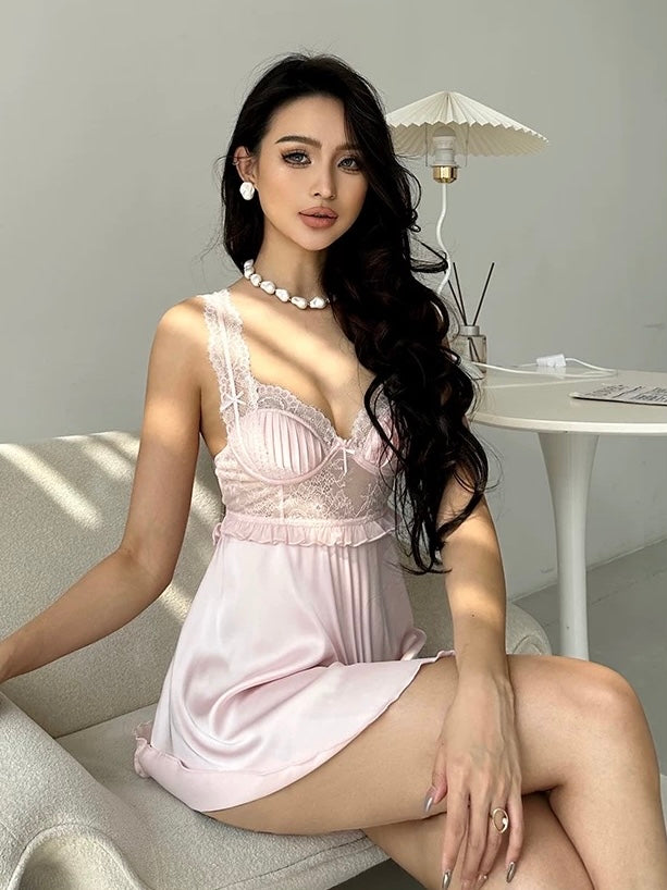 Wonder 18 Vera Soft Satin Pink Babydoll