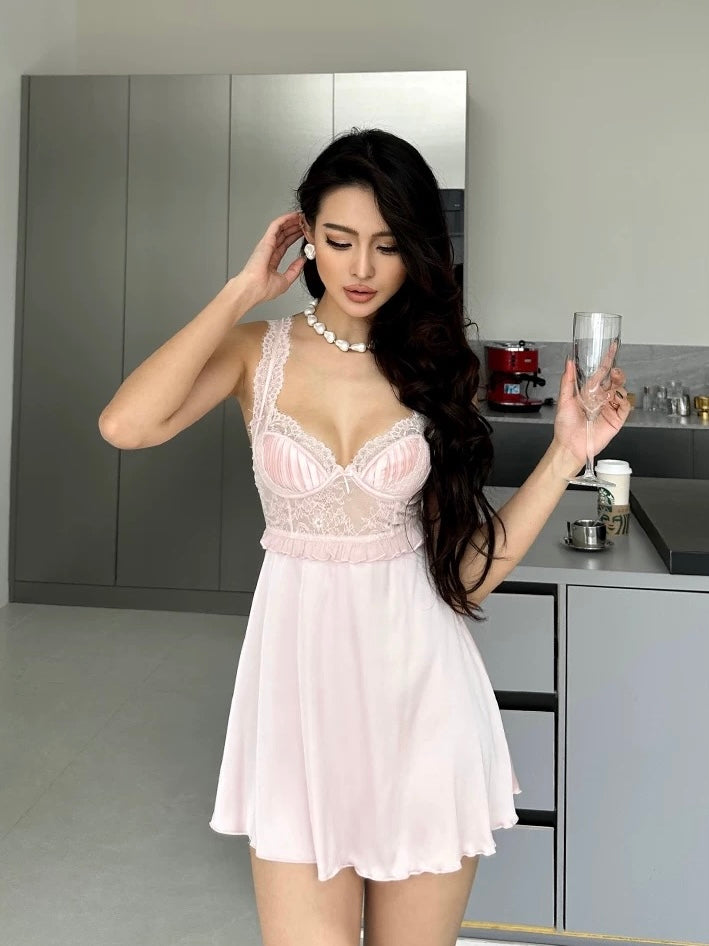 Wonder 18 Vera Soft Satin Pink Babydoll