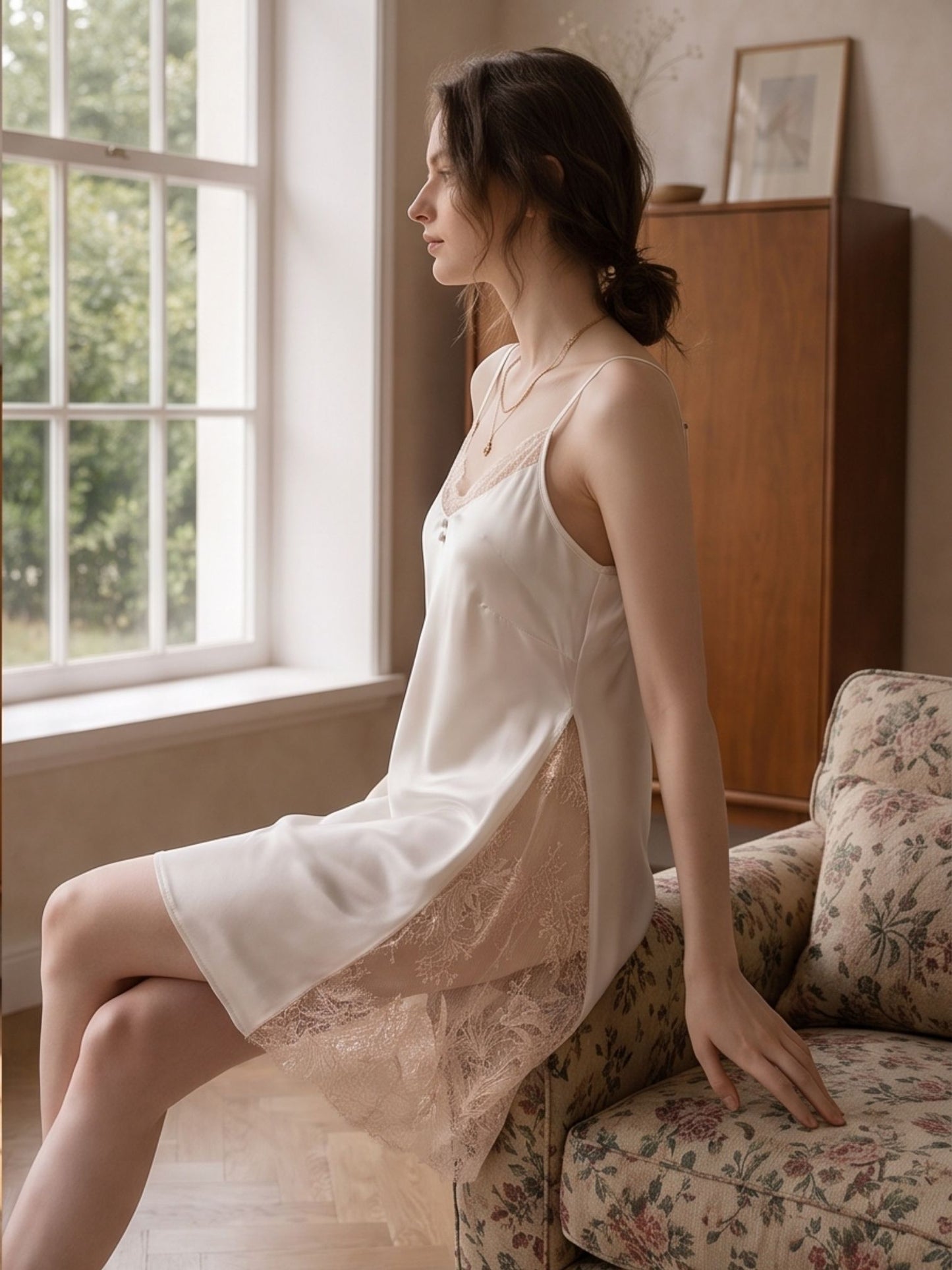 Martina White Side Lace Chemise - Wonder 18
