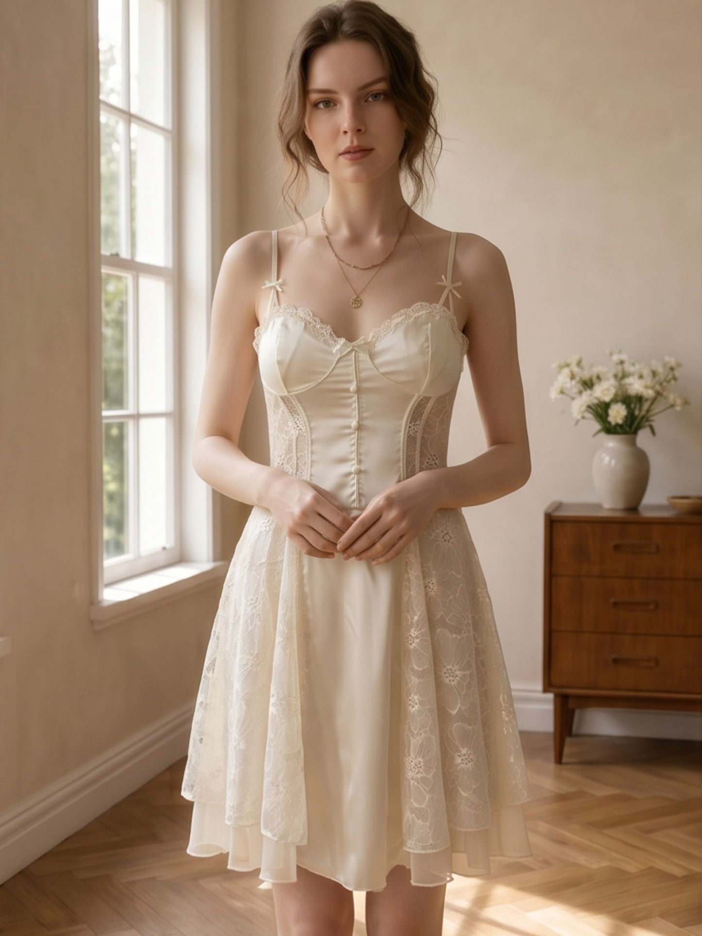 Steffi Beige Lace Chemise - Wonder 18