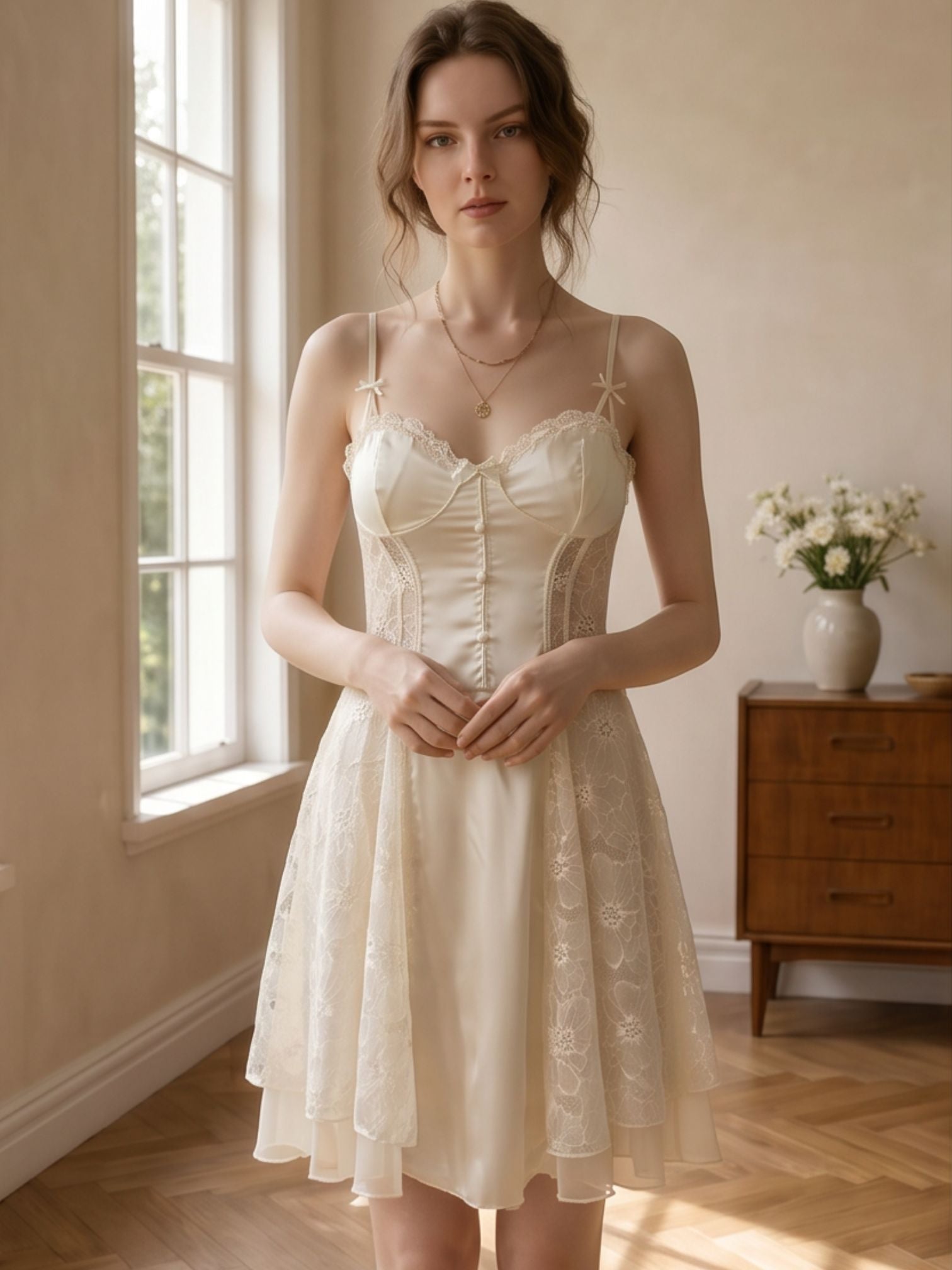 Steffi Beige Lace Chemise - Wonder 18