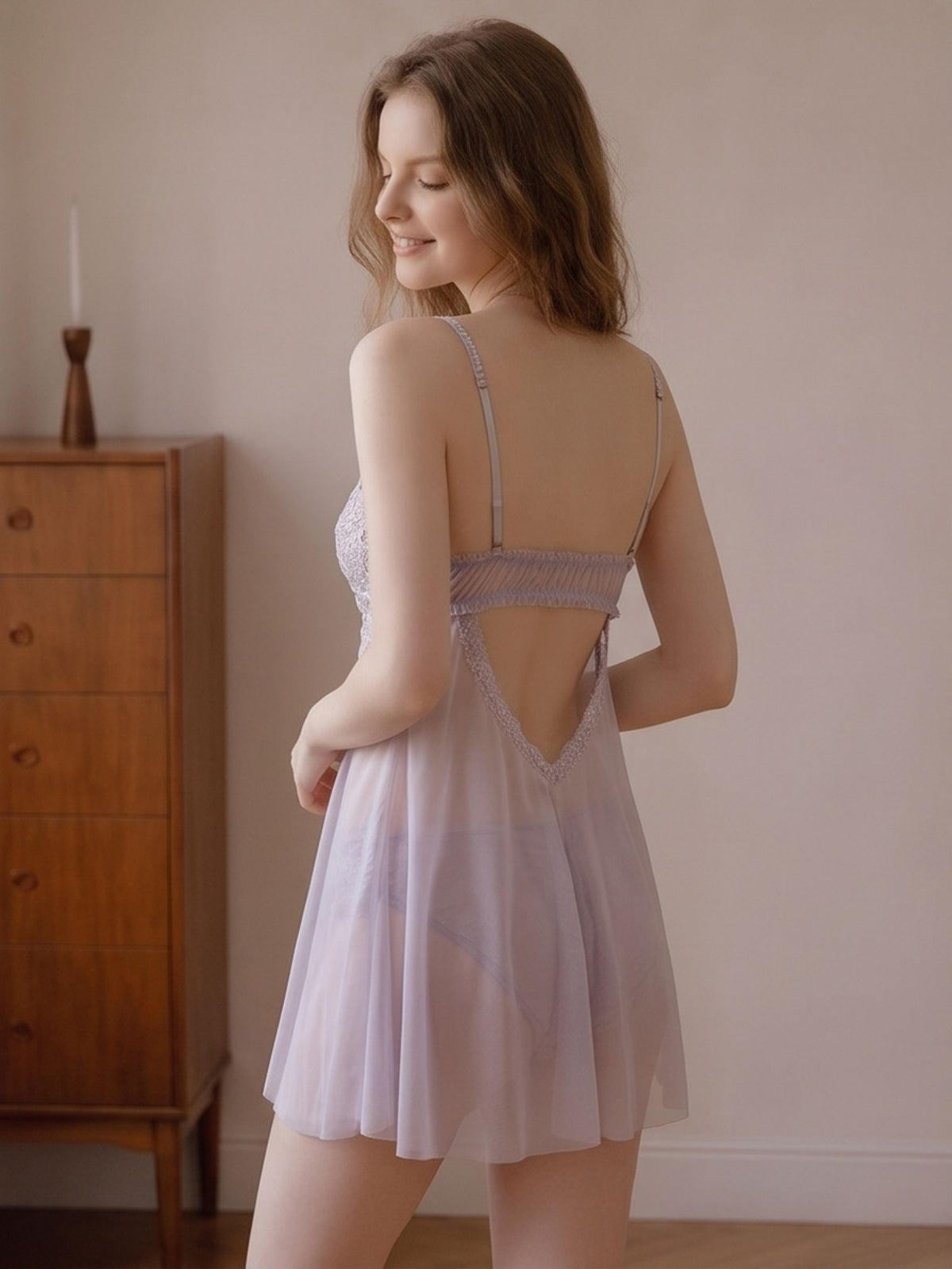 Delphine Lavender Lace Babydoll - Wonder 18