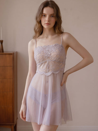 Delphine Lavender Lace Babydoll - Wonder 18