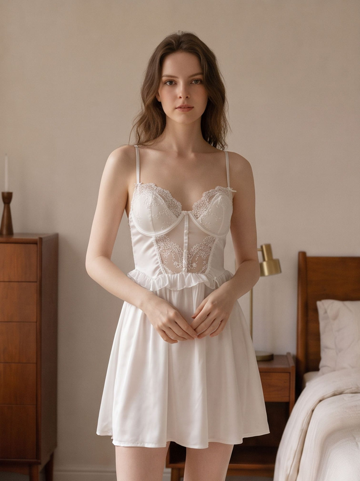 Coralie White Lace Babydoll - Wonder 18