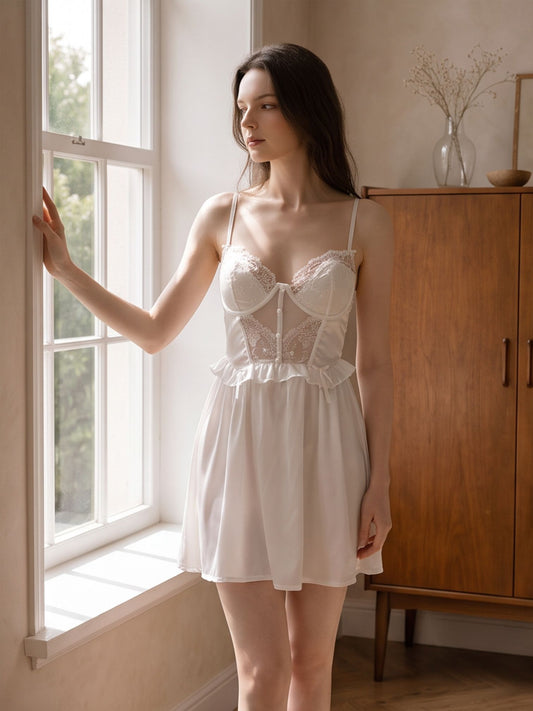 Coralie White Lace Babydoll - Wonder 18
