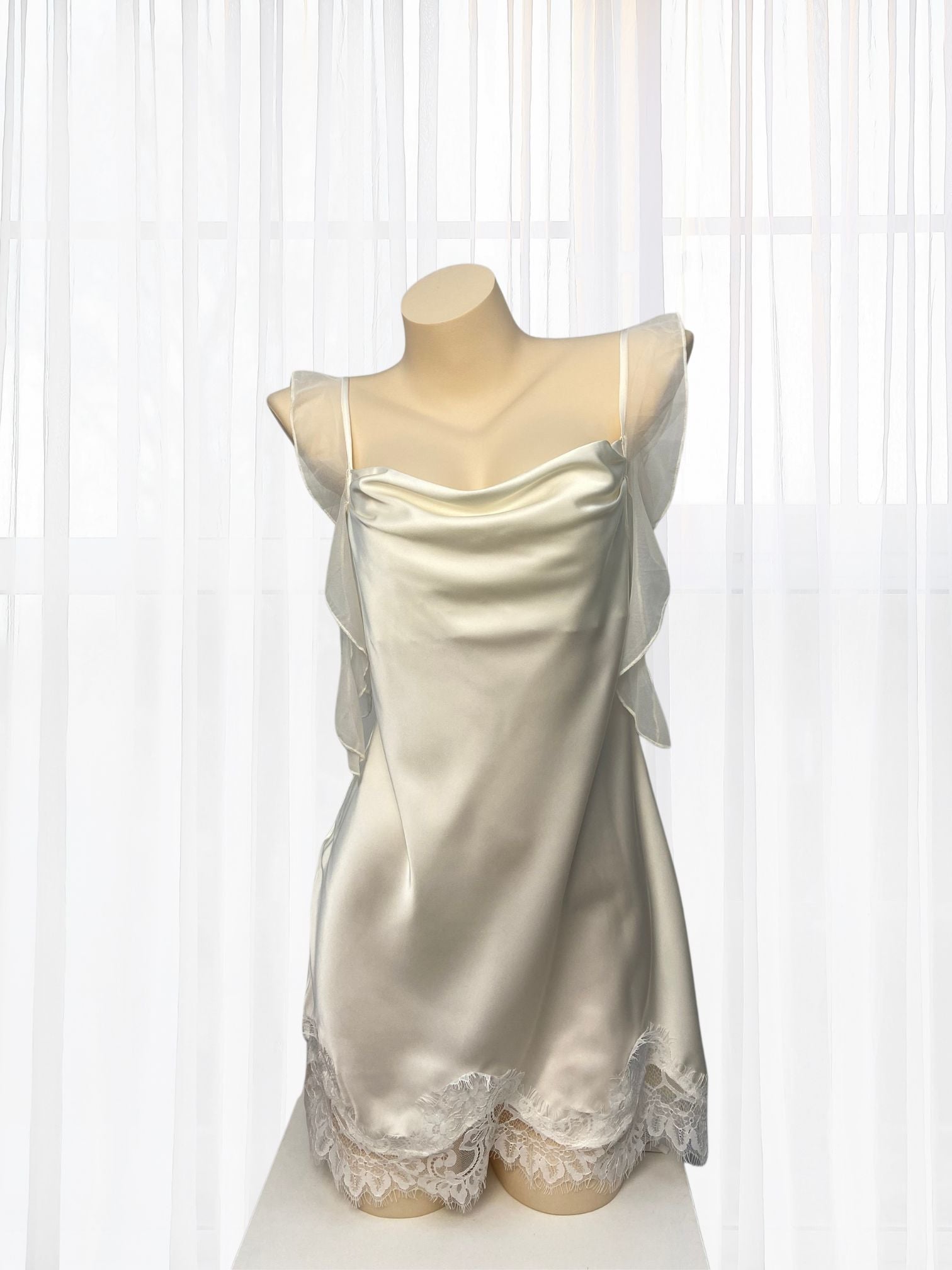 Jilian Beige Satin Chemise - Wonder 18