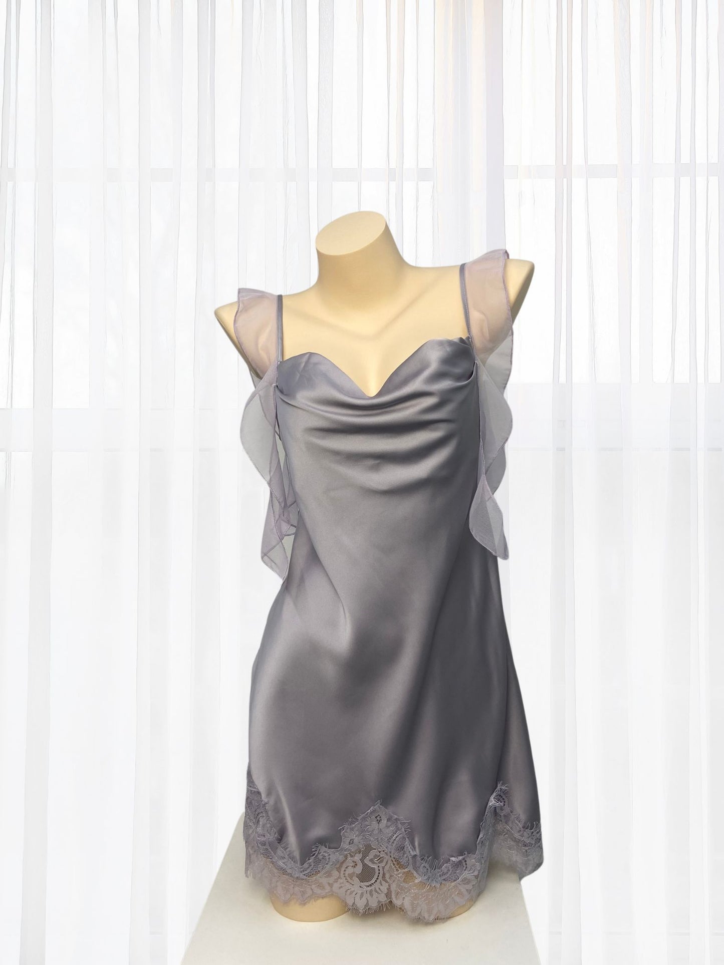 Jilian Grey Satin Chemise - Wonder 18