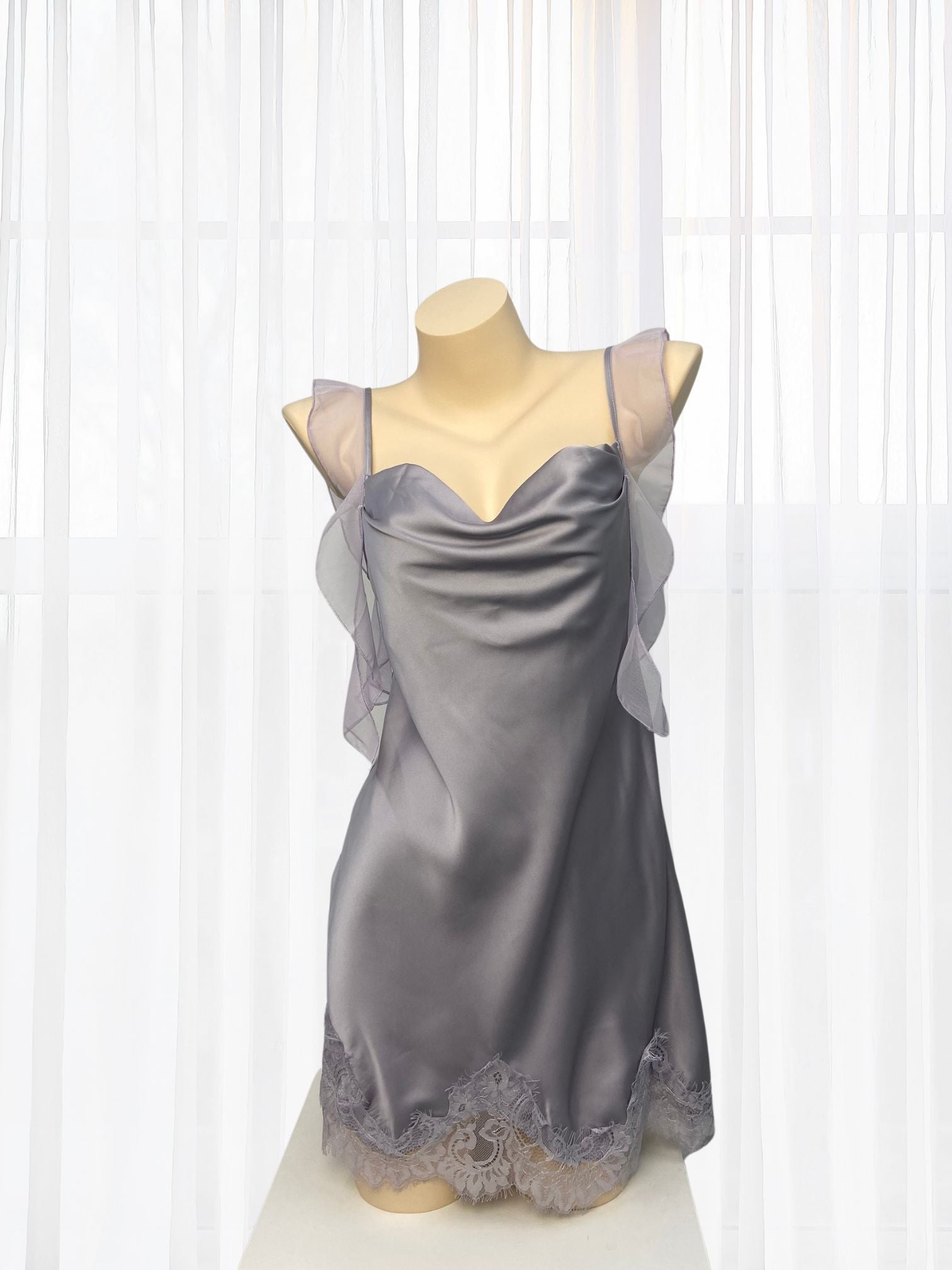 Jilian Grey Satin Chemise - Wonder 18