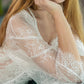 Debbie French Eyelash Bride Robe - White