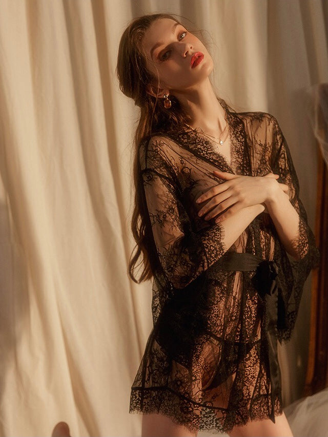 Nora Sexy Crotchless Bodysuit - Black
