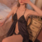 sexy black satin babydoll