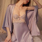 sexy purple nightdress lingerie with robe