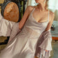 sexy lavender nightdress lingerie with robe