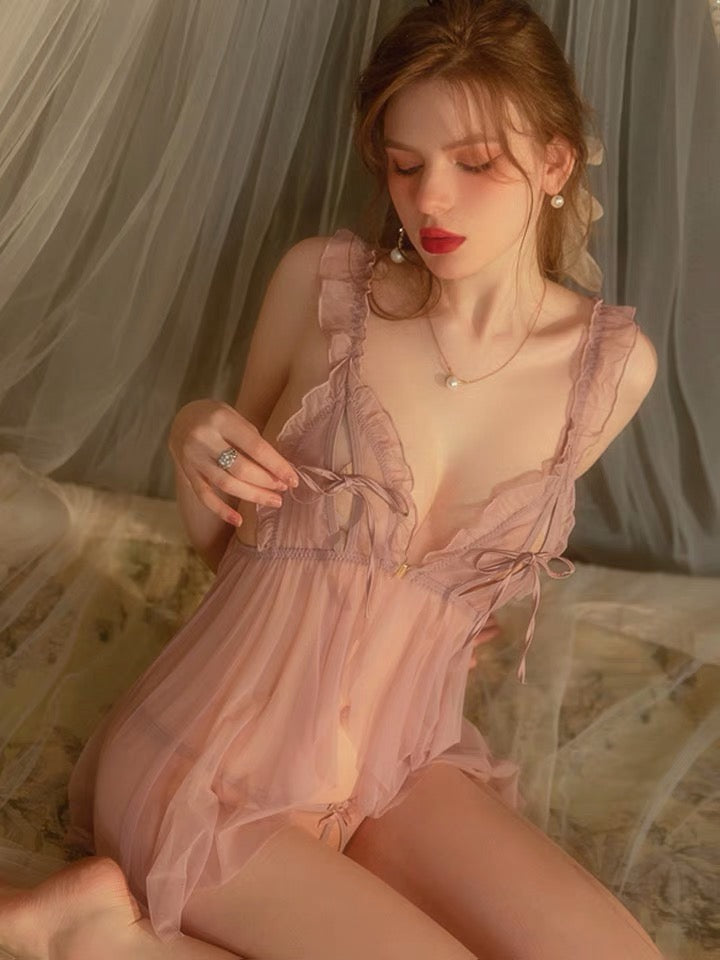 sexy lavender babydoll lingerie
