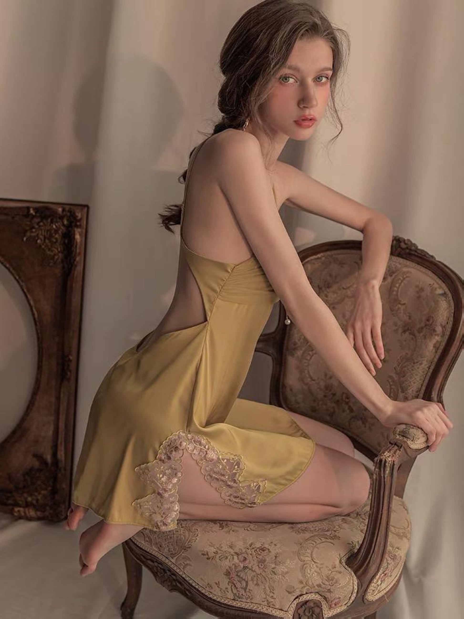 sexy lingerie in yellow colour